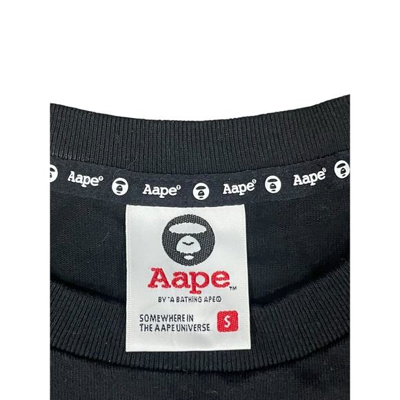 Bape Aape By A Bathing Ape Unvs Universe Tee Shirt Sz Small Black Red Blue Camo - Picture 4 of 8